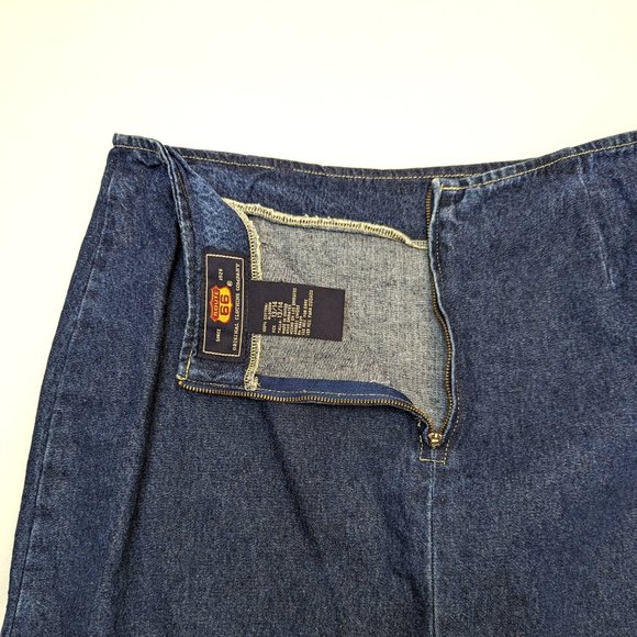 Y2K Vintage Route 66 Blue 100% Cotton Denim Mini-Skirt Full Zip Women's Sz 13/14 - Picture 3 of 4